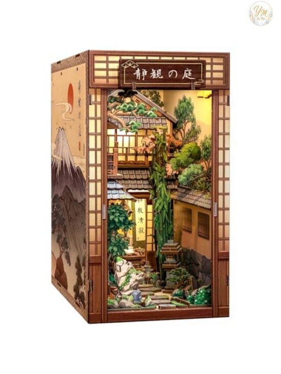 Accessories - DIY Miniature House Book Nook Kit Japanese 3D Wooden Puzzle with LED Lights